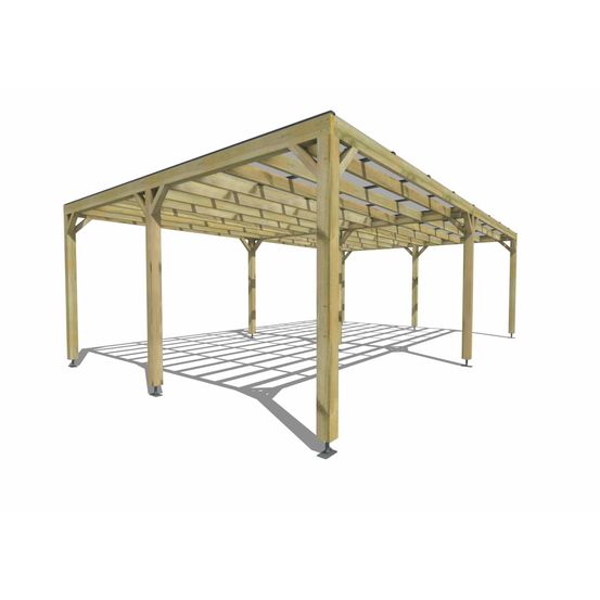 Pergola bois • 8m x 5m • indépendante • sens largeur • couverture étanche transparente incluse • livraison comprise