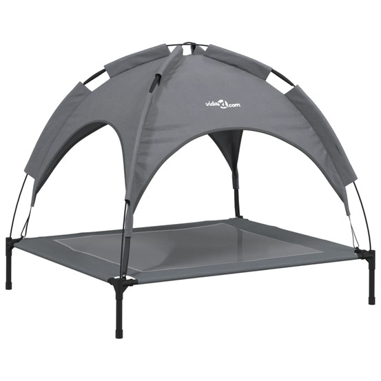 Lit pour chien avec auvent anthracite tissu oxford et acier