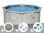 Kit piscine acier ronde  hydrium 3,00 x 1,20 cm + 10 kg de zéolite + kit de trai