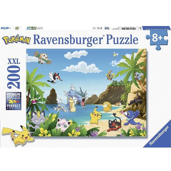 Puzzle 200 pièces xxl - ravensburger - attrapez-les tous ! - pokémon - dessins animés et bd