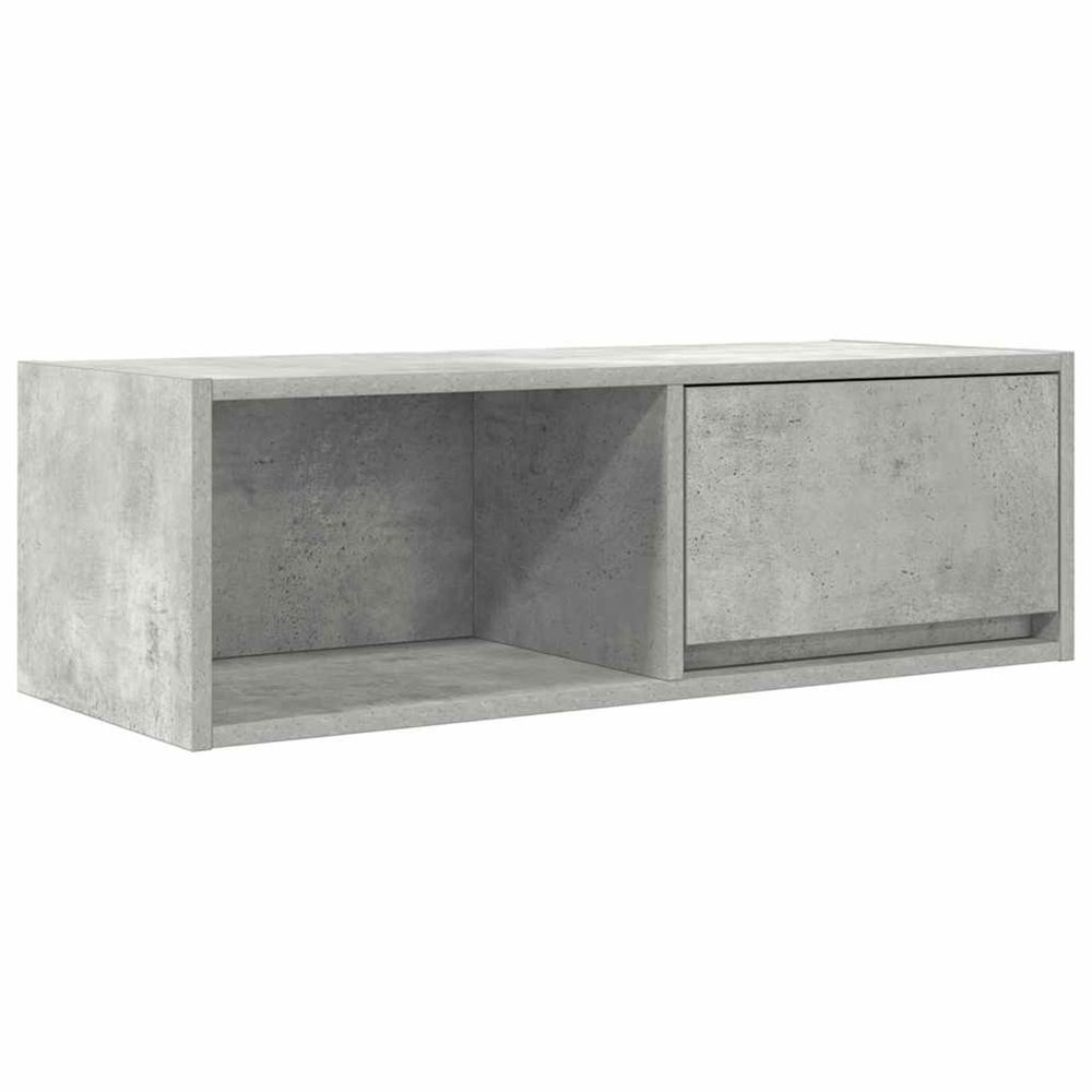 Meuble tv gris béton 80x31x25,5 cm bois d'ingénierie
