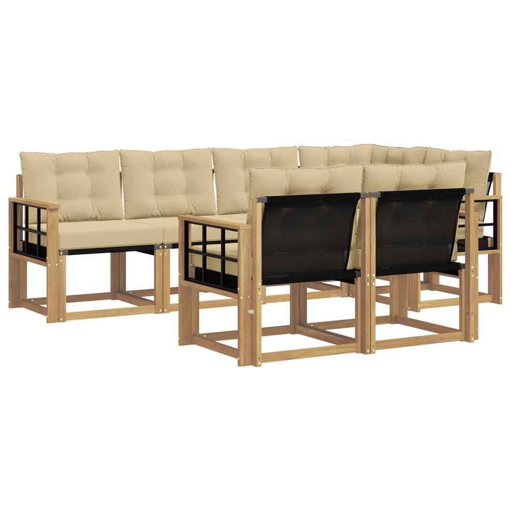 Ensemble de canapés d'extérieur 7 pc blanc et beige