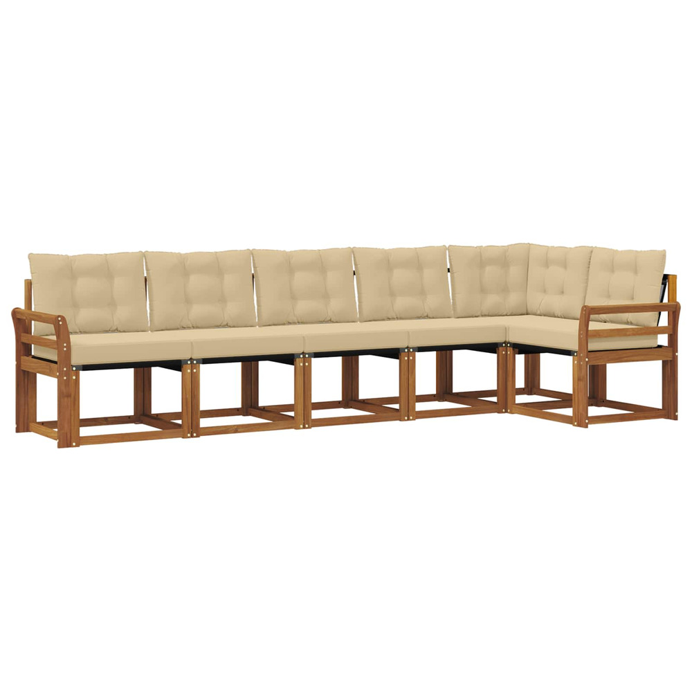 Ensemble de canapés d'extérieur 6 pcs naturel et beige