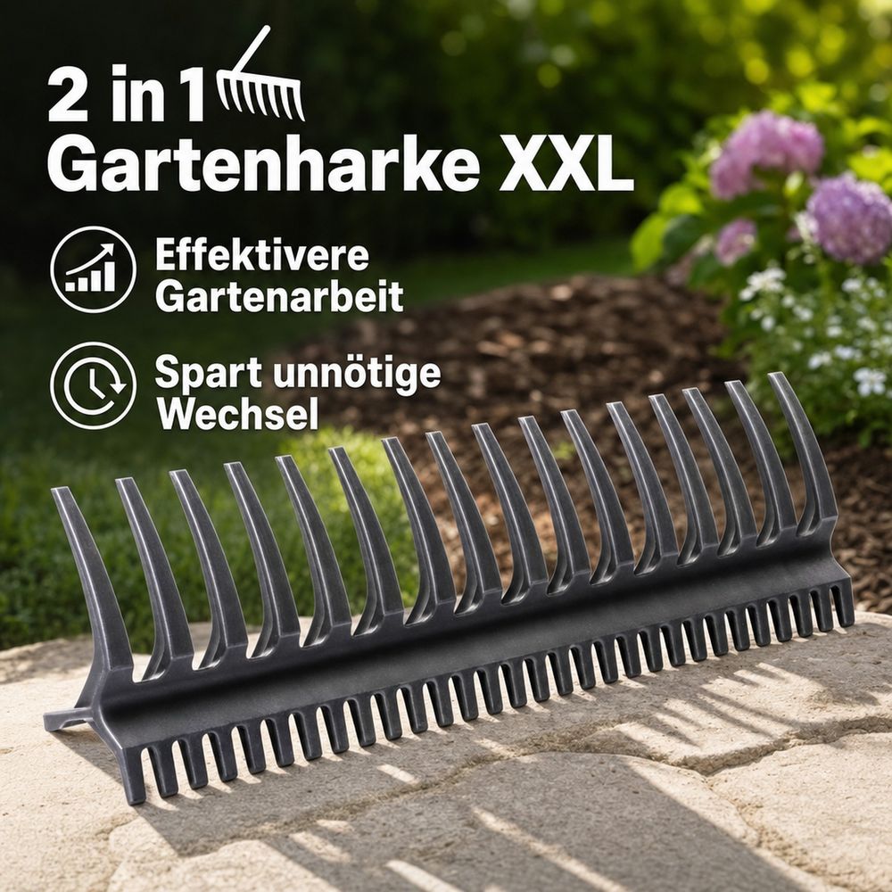 Râteau de jardin 2 en 1 xxl (manche non inclus)