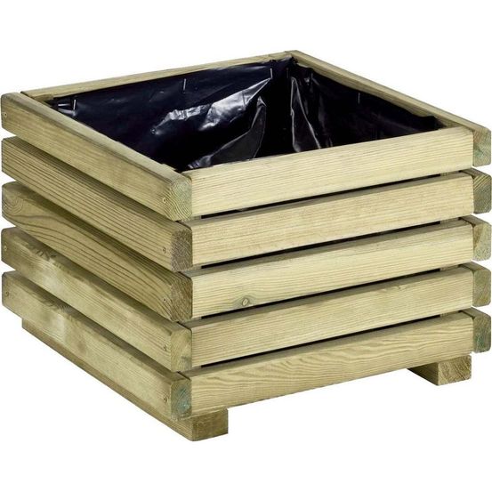 Jardinière en pin traité autoclave avec film de protection kub 40 cm