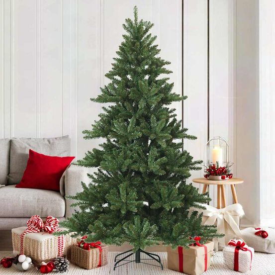 Sapin de noël artificiel vert traditionnel en pvc pour salon jardin 180 cm