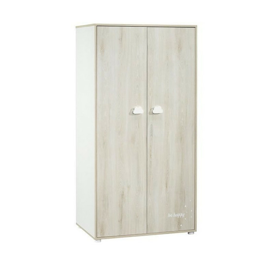 Babyprice armoire chambre bebe smile hetre cendre 2 portes