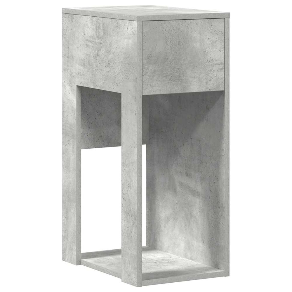 Support de tour d'ordinateur et tiroir gris béton 30x44x74 cm