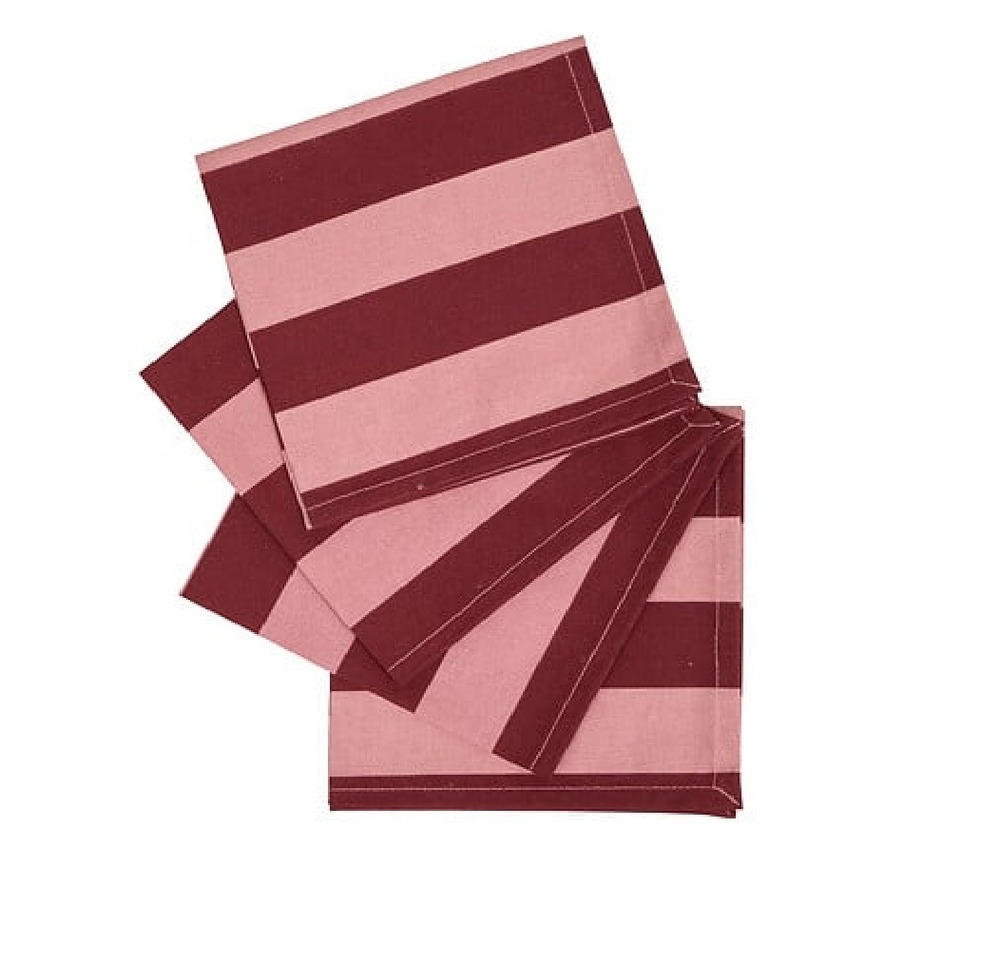 4 serviettes de table cherry