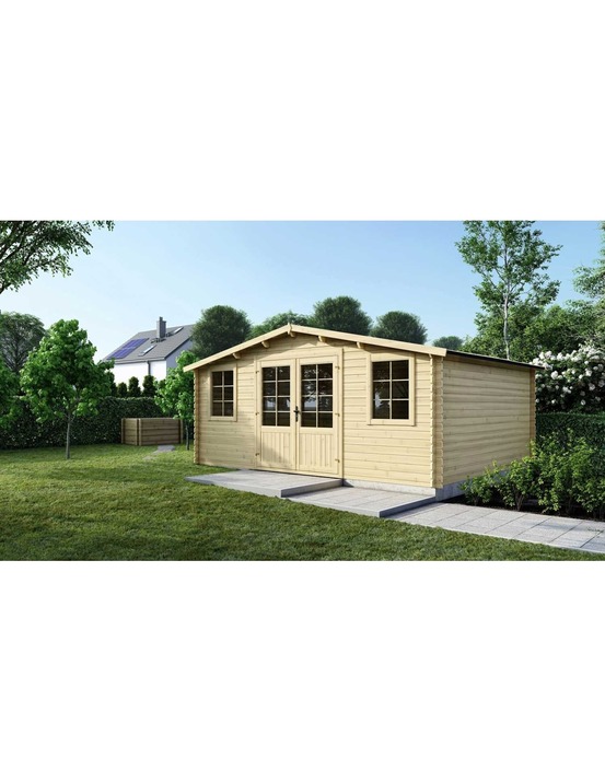 Abri de jardin en bois - 25m2 - 5x5m - ep. 40mm - couleur: naturel - dom612 - altanka