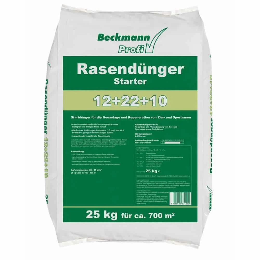 Engrais gazon 25kg: starter pour nouvelle pelouse, couvre jusqu'à 700m²