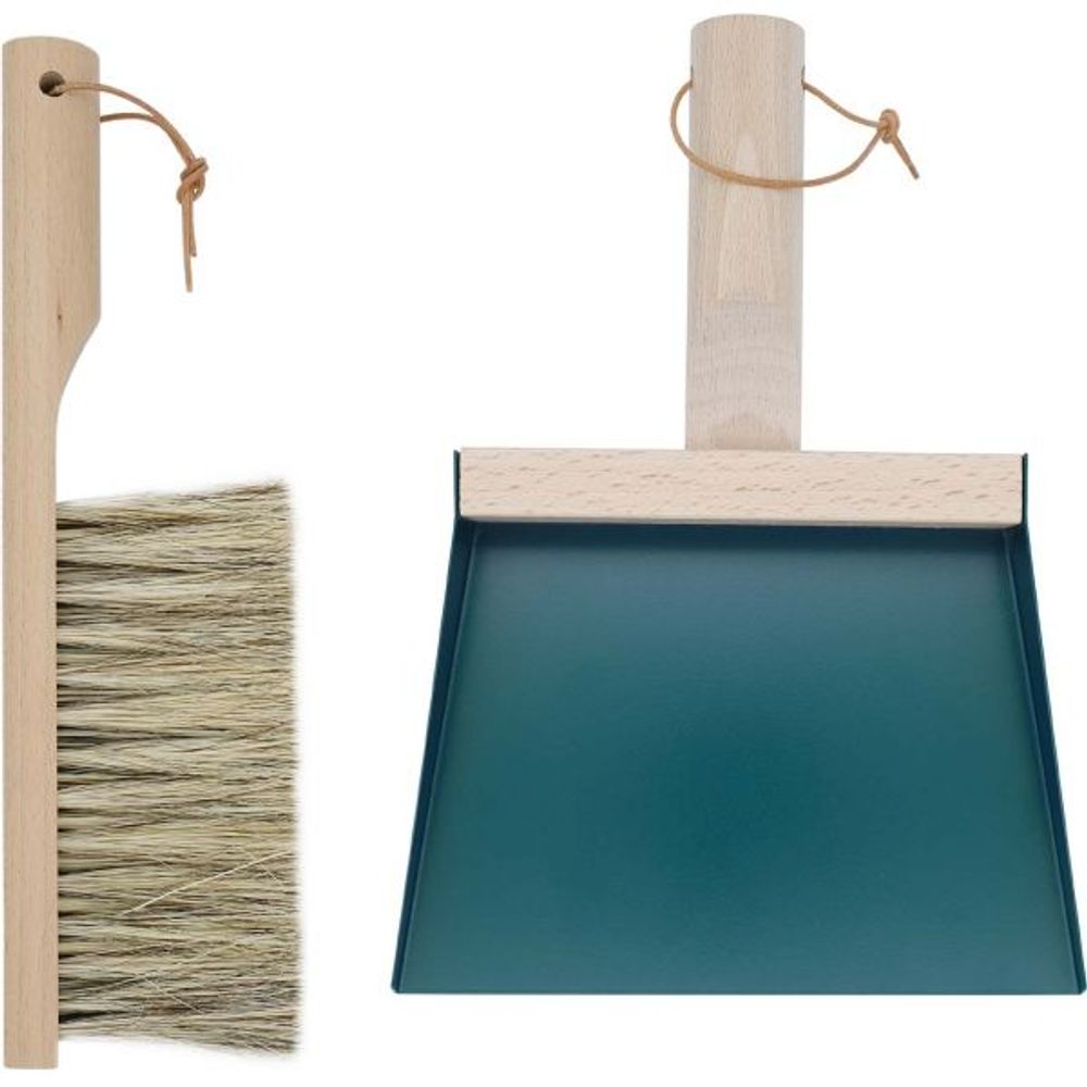 Coffret pelle et balayette clynk nature bleu orage