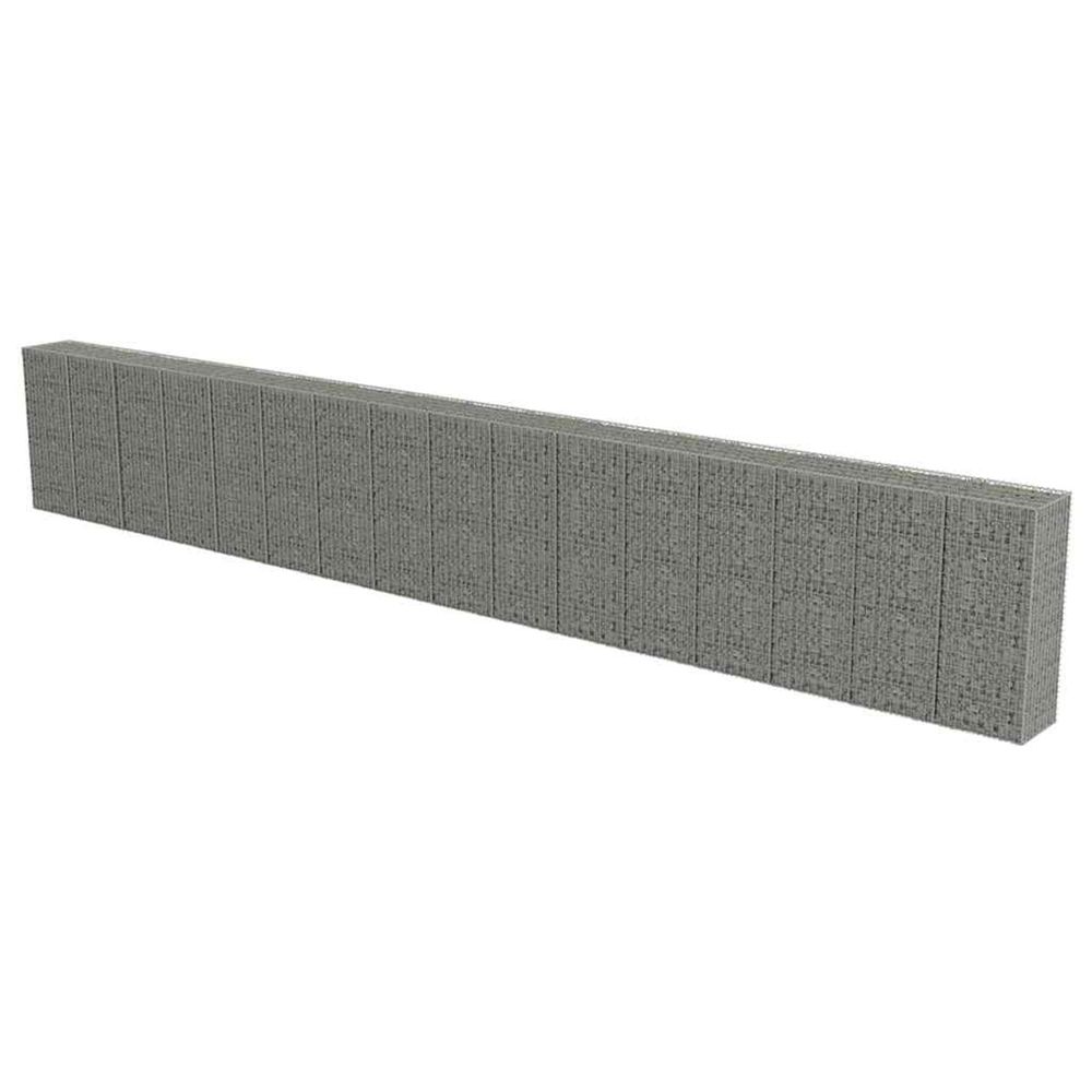 Mur à gabion avec couvercles acier galvanisé 900 x 50 x 150 cm