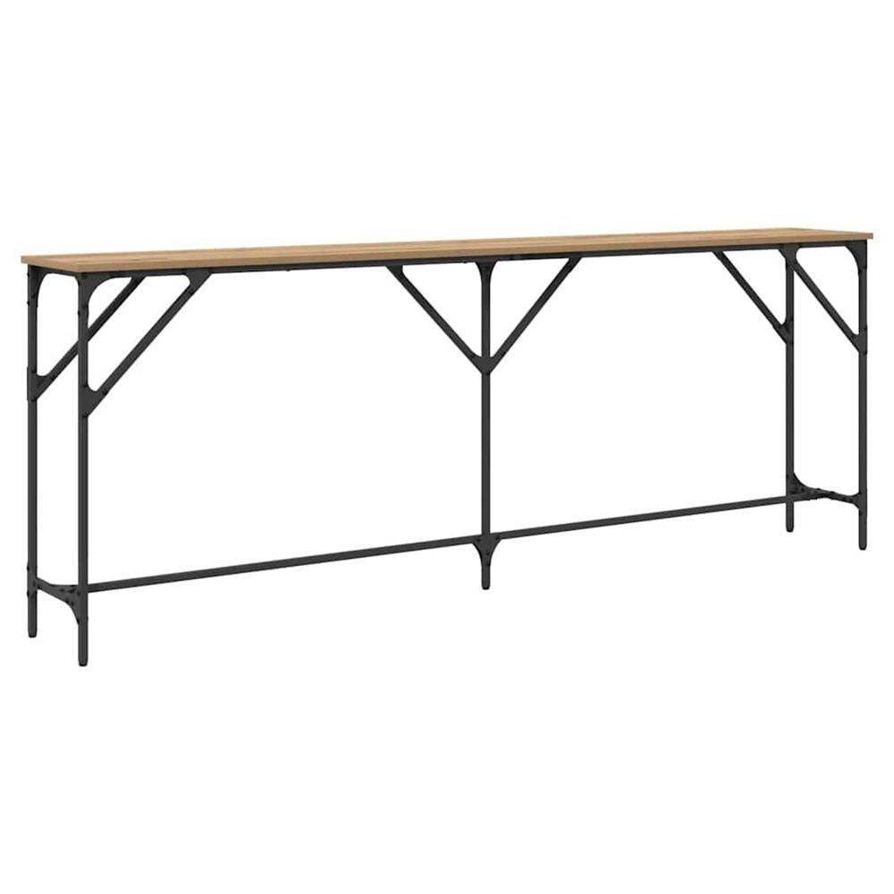 Table console chêne artisanal 200 x 29 x 75 cm