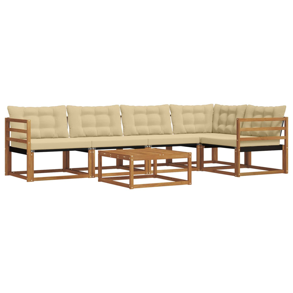 Ensemble de canapés d'extérieur 6 pcs naturel et beige