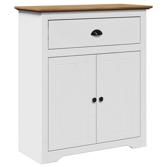Armoire de couloir bodo blanc et marron 80x35x90 cm