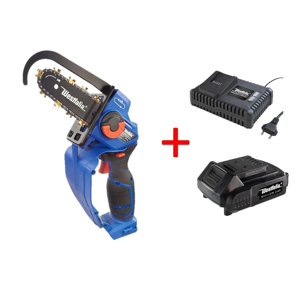 Set de tronçonneuse x-saw-pro, incluant batterie 18v 2,0 ah et chargeur rapide