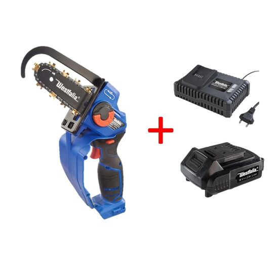 Set de tronçonneuse x-saw-pro, incluant batterie 18v 2,0 ah et chargeur rapide