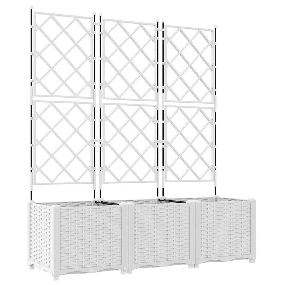 Cache-pot de jardin 3 pcs blanc 120 x 40 x 143 cm acier