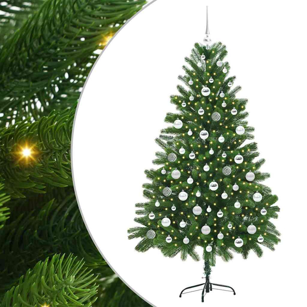Sapin de noël avec 300 led avec support vert 180 cm pe
