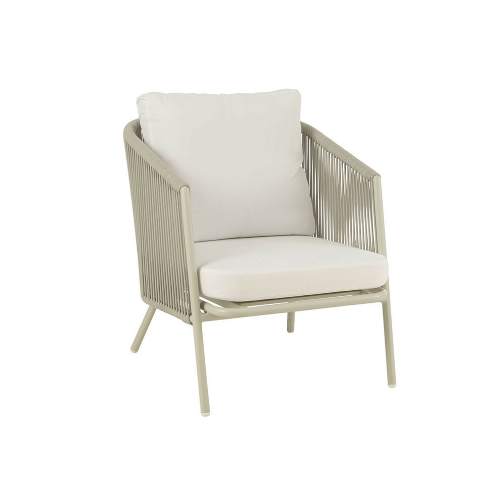 Sofa + coussins 1 personne metal et corde gris Truffaut