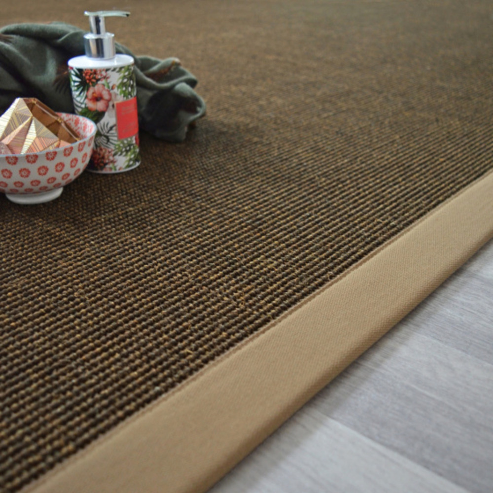 Tapis sisal yucatan cacao - ganse café au lait - 200 x 290 cm