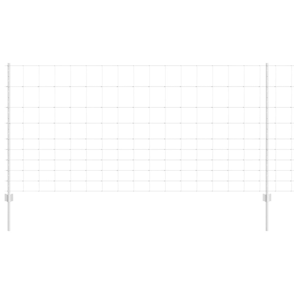 Clôture avec poteau argenté 1,2 x 25 m acier
