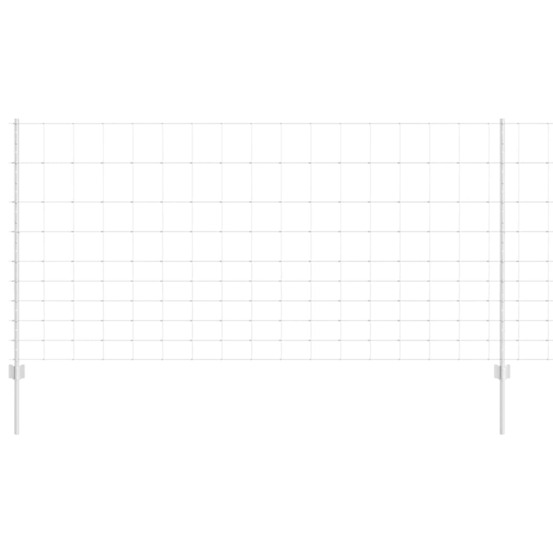 Clôture avec poteau argenté 1,2 x 25 m acier