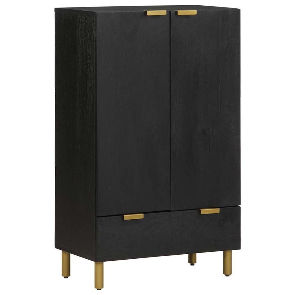 Buffet noir 60x33x100 cm bois d'ingénierie