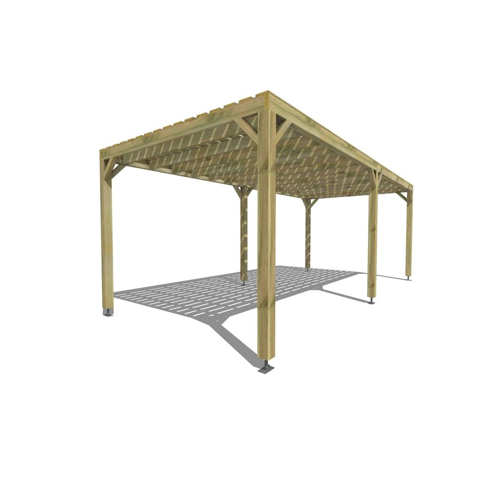 Pergola bois • 7m x 3m • indépendante • sens profondeur • platelage bois • livraison comprise