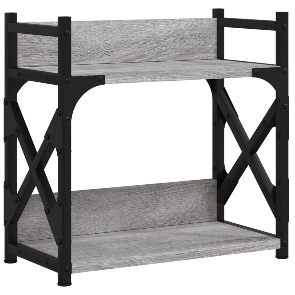 Support d'imprimante à 2 niveaux sonoma gris 40x20x40 cm