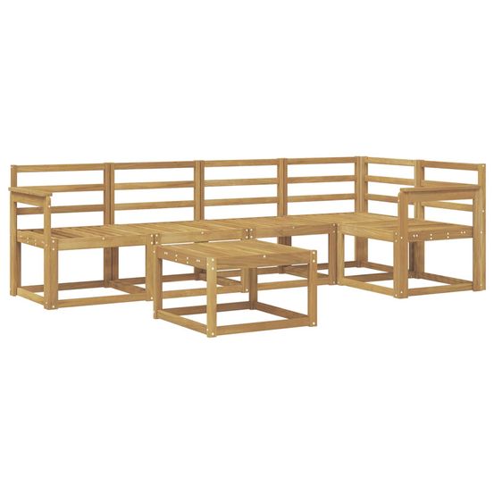 Ensemble de canapés d'extérieur 6 pc blanc bois d'acacia massif
