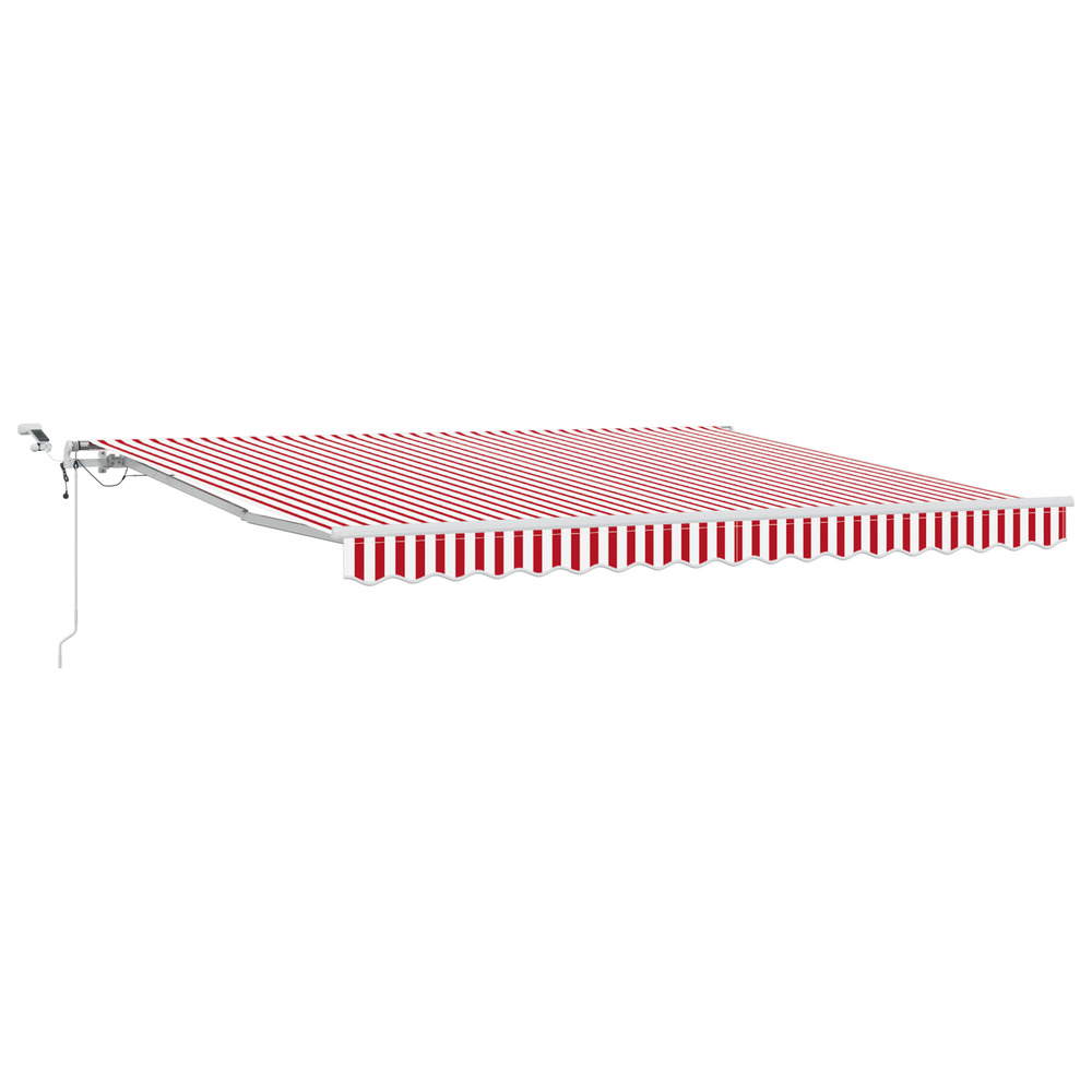 Store rétractable automatique avec leds rayés rouge et blanc, 400 x 350 cm