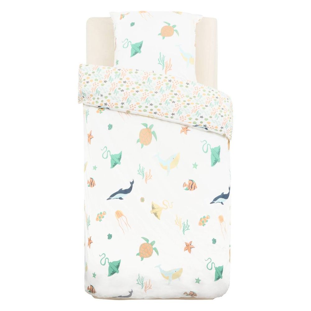 Parure de lit enfant orta coton 140x200 cm animaux marins