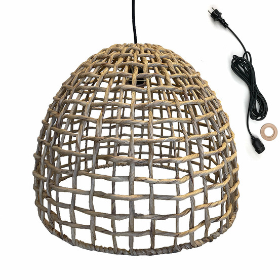 Suspension d'extérieur avec cable amadeo beige fibre naturelle h38cm