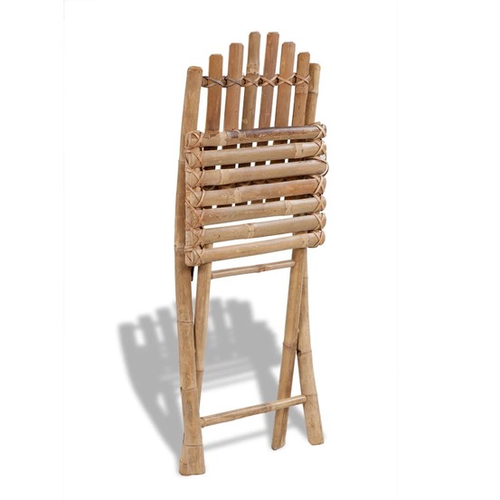 Chaises pliables de jardin lot de 2 bambou