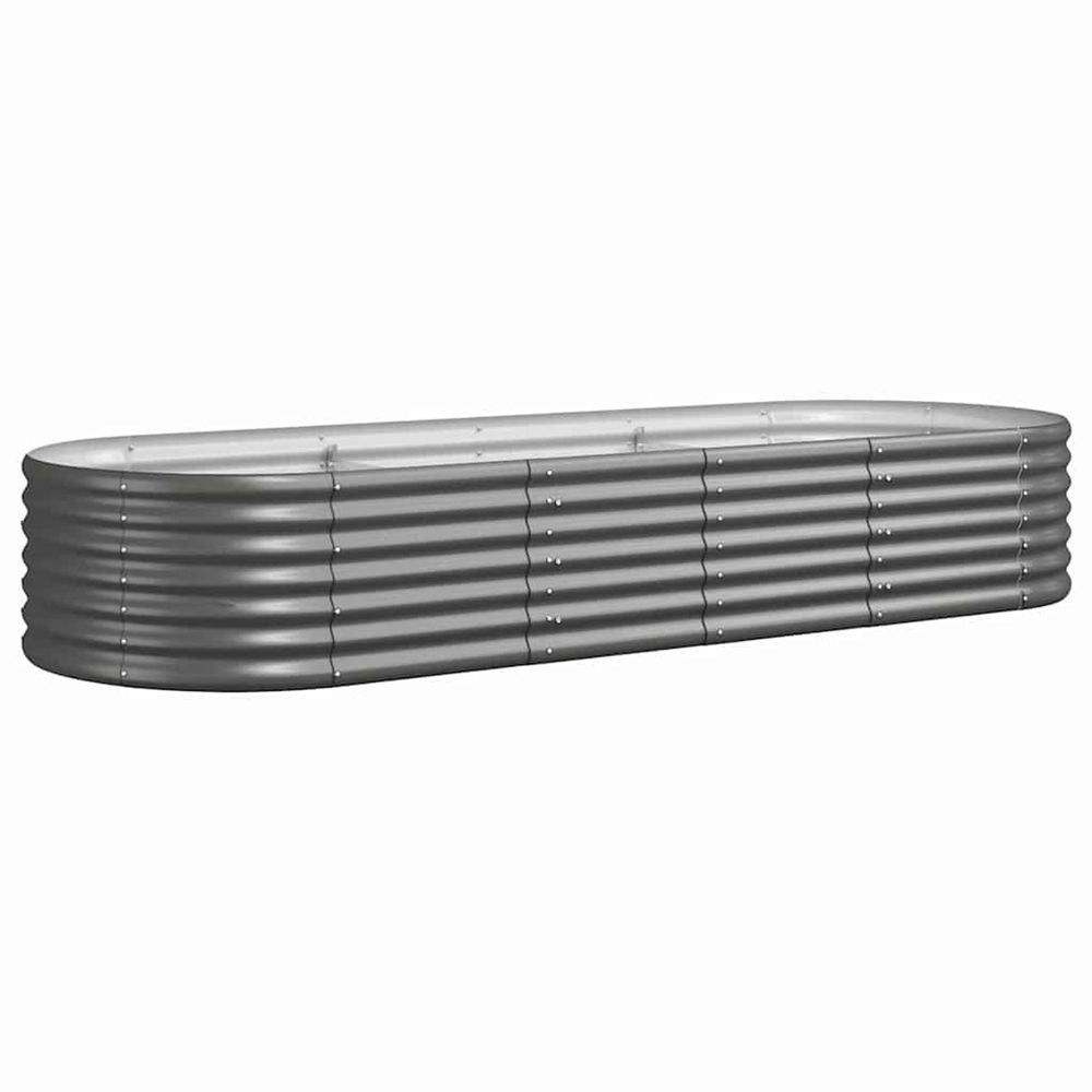 Lit surélevé de jardin acier galvanisé 224x80x36 cm gris