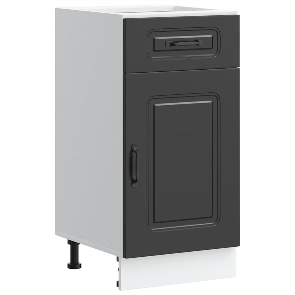 Armoire de cuisine kalmar noir bois d'ingénierie