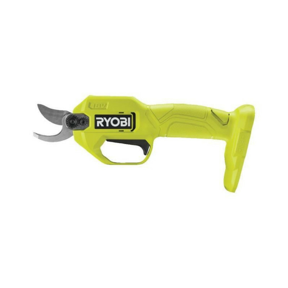 Ryobi one+ secateur sans fil 18v - lames bypass chromees en acier carbone japonais sk5 - coupe 25 mm -sans batterie ni chargeur