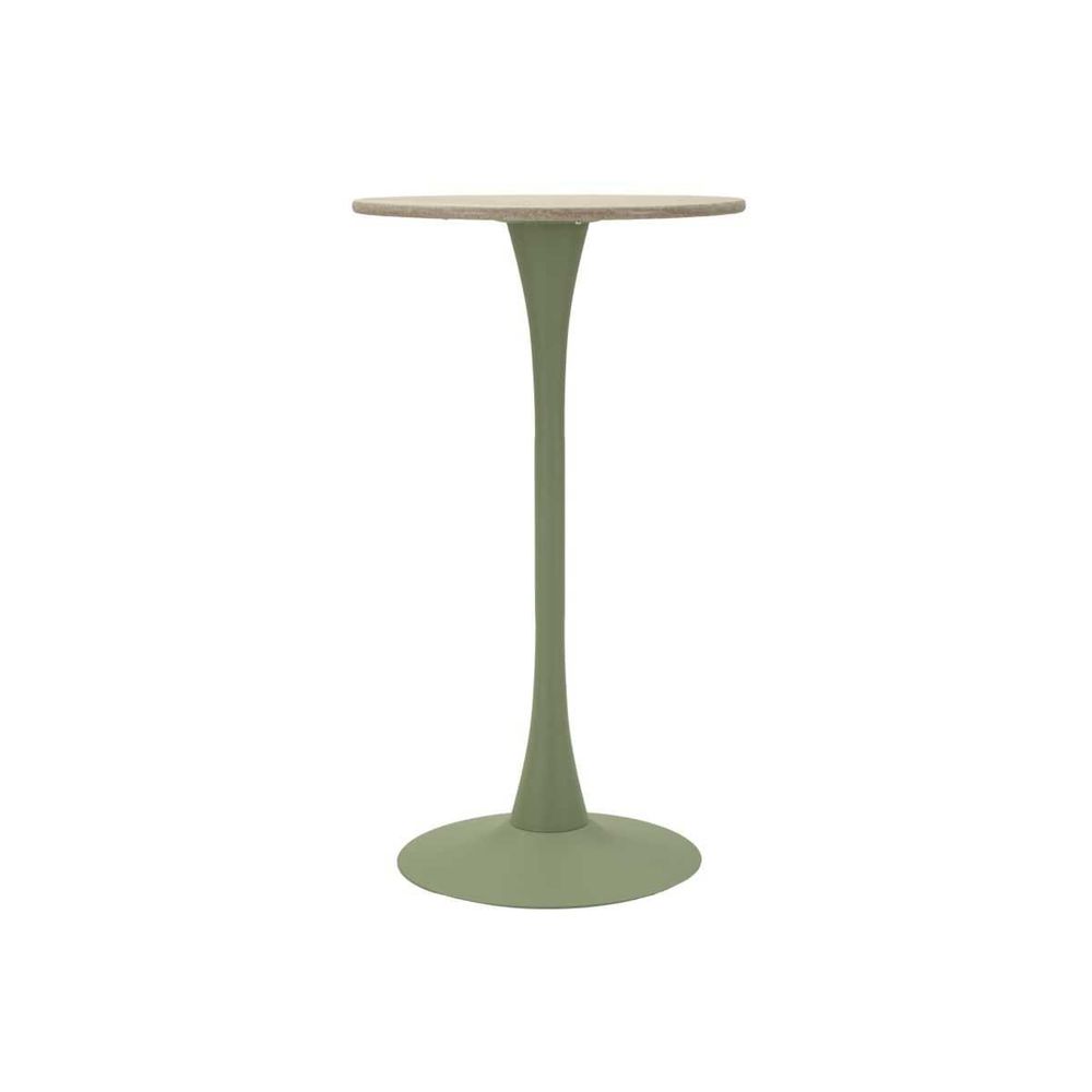Table de bar en métal et mdf alaska 60 x 106 cm vert et crème