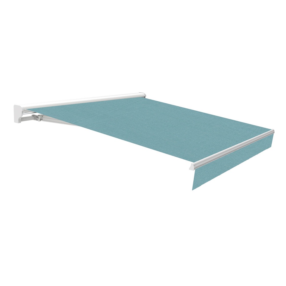 Store banne manuel 4x2,5m bleu – structure semi-coffre en aluminium – toile acrylique protection solaire uv