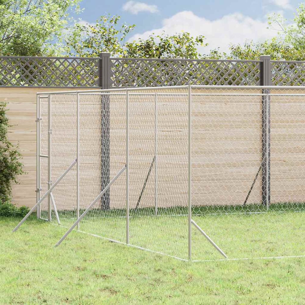 Chenil extérieur acier galvanisé pour chiens et animaux jardin 6x14x2 m