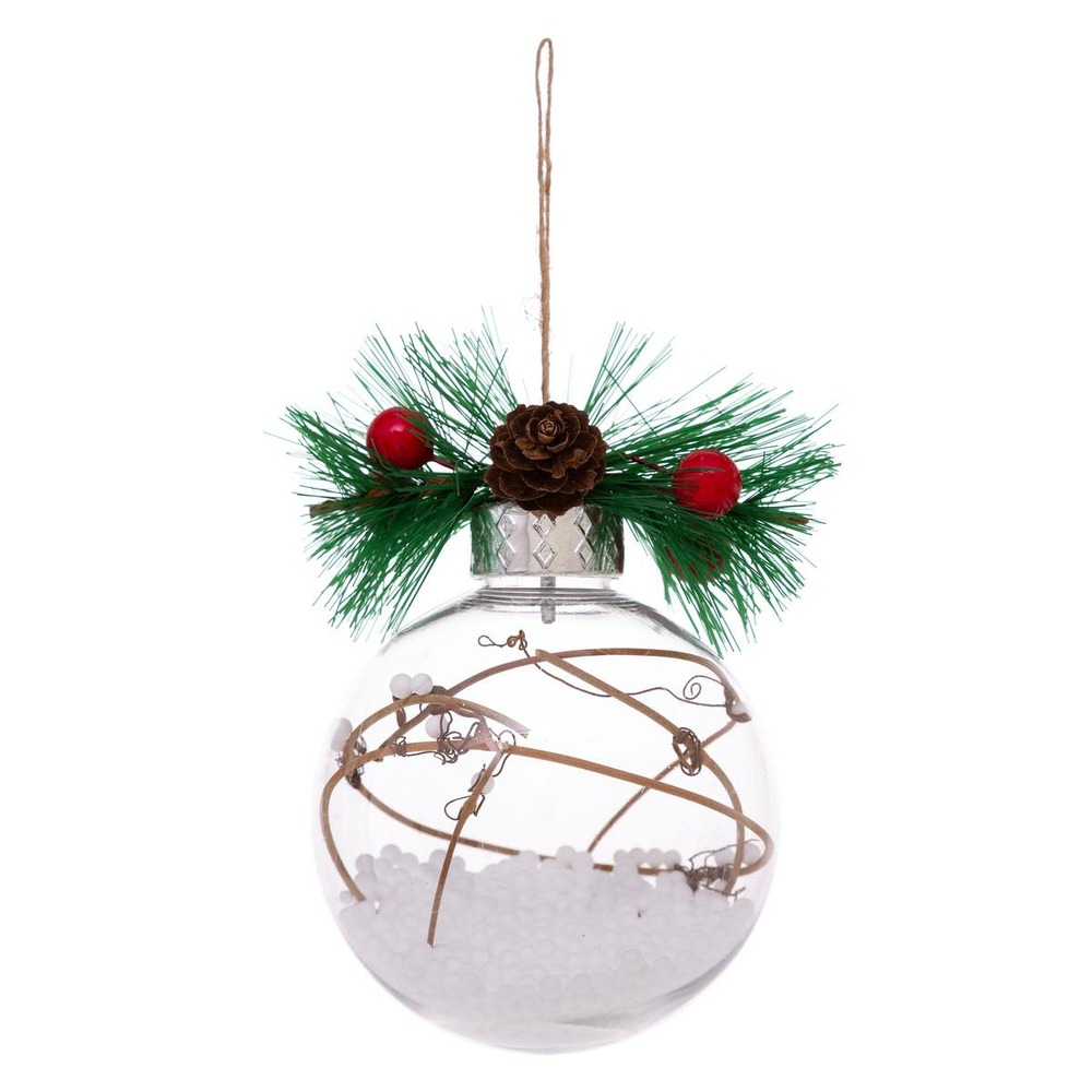 Boule de noël transparent décoration 8 cm