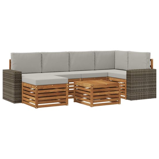 Ensemble de canapés d'extérieur 7 pc naturel et gris clair
