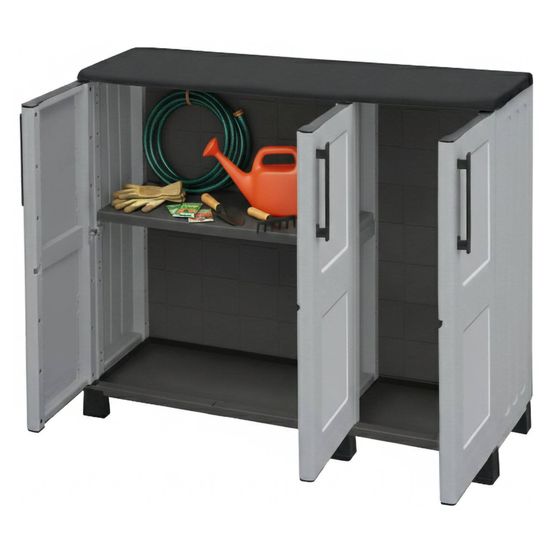 Armoire d'extérieur alaghesia, 2 étagères 102x37x90h cm gris clair