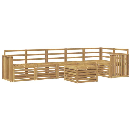 Ensemble de canapés d'extérieur 7 pc blanc bois d'acacia massif