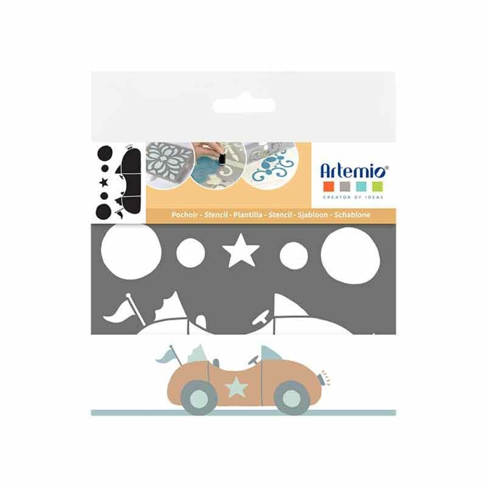 Pochoir voiture jolies comptines 15 x 10 cm
