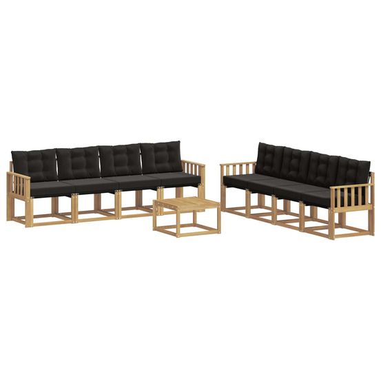 Ensemble de canapés d'extérieur 9 pc blanc et noir