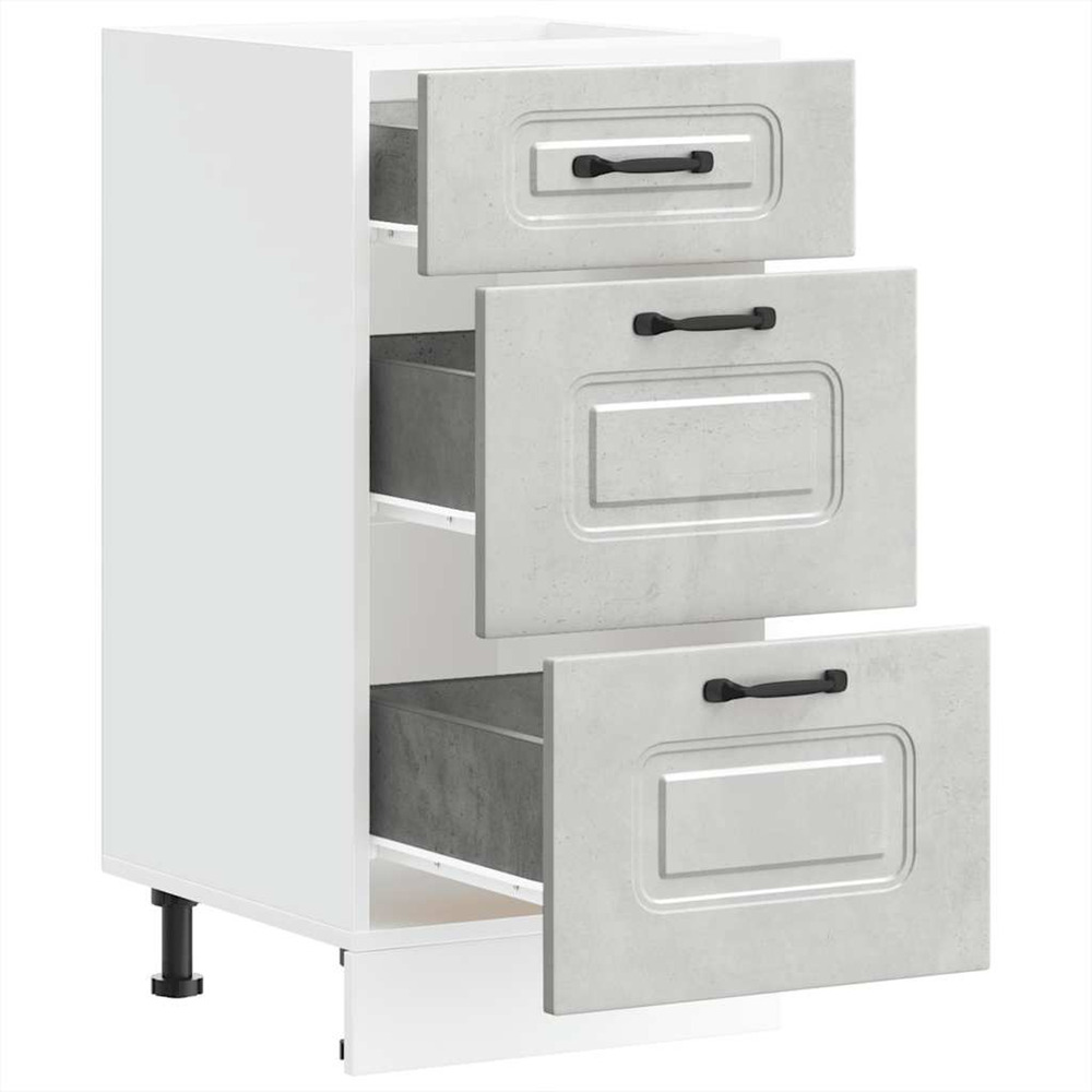 Armoire de cuisine kalmar gris béton bois d'ingénierie