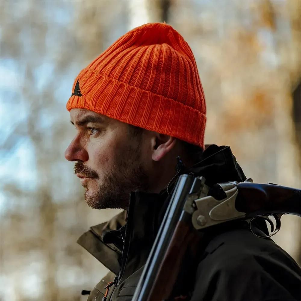 Bonnet ultra brodé laine acrylique orange néon taille unique